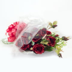 Buquê de Rosas Vermelhas Artificiais - 10 rosas 